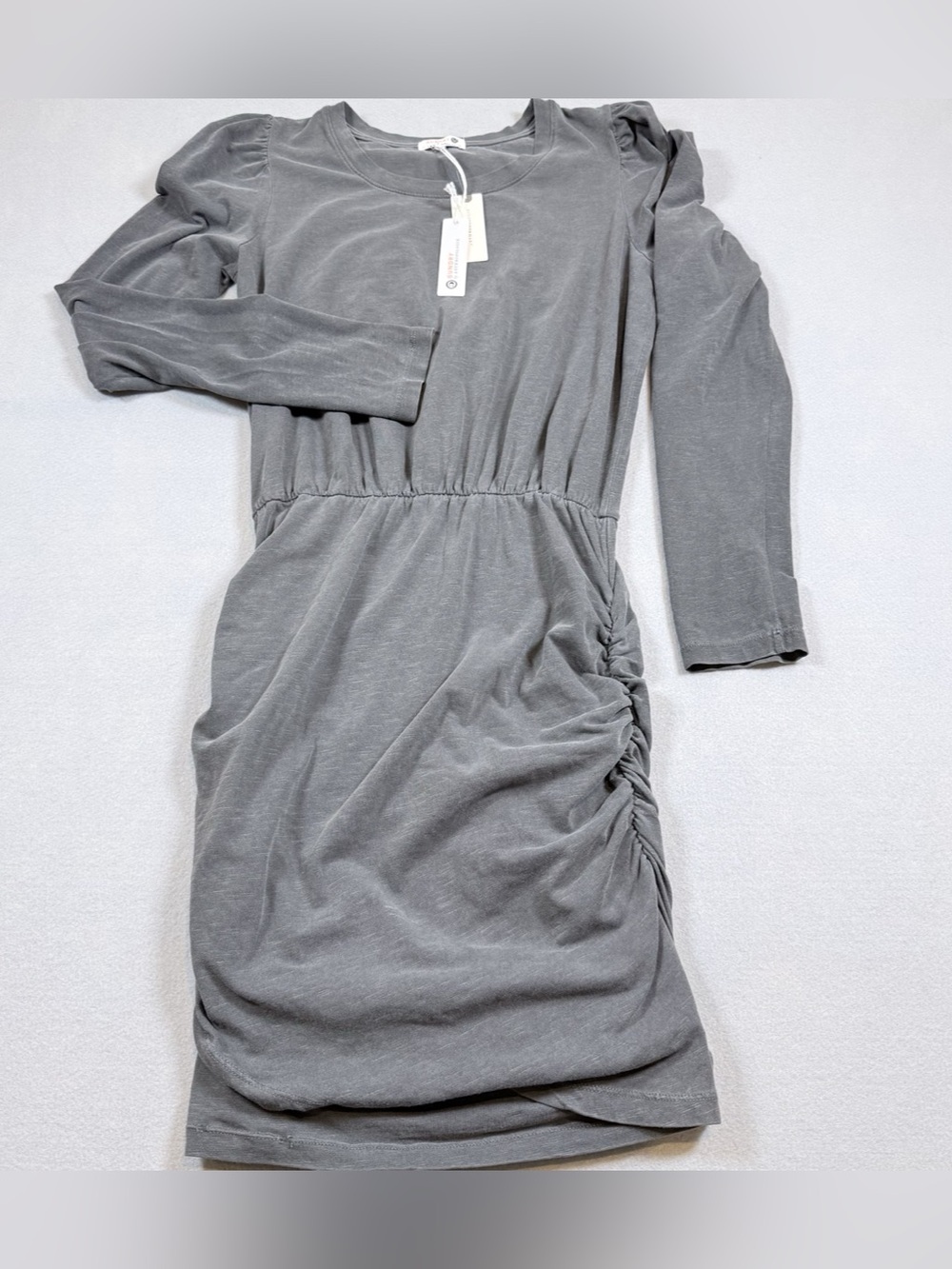 Anthropologie Sundry Ruched Jersey Dress NWT Carbon Gray M
